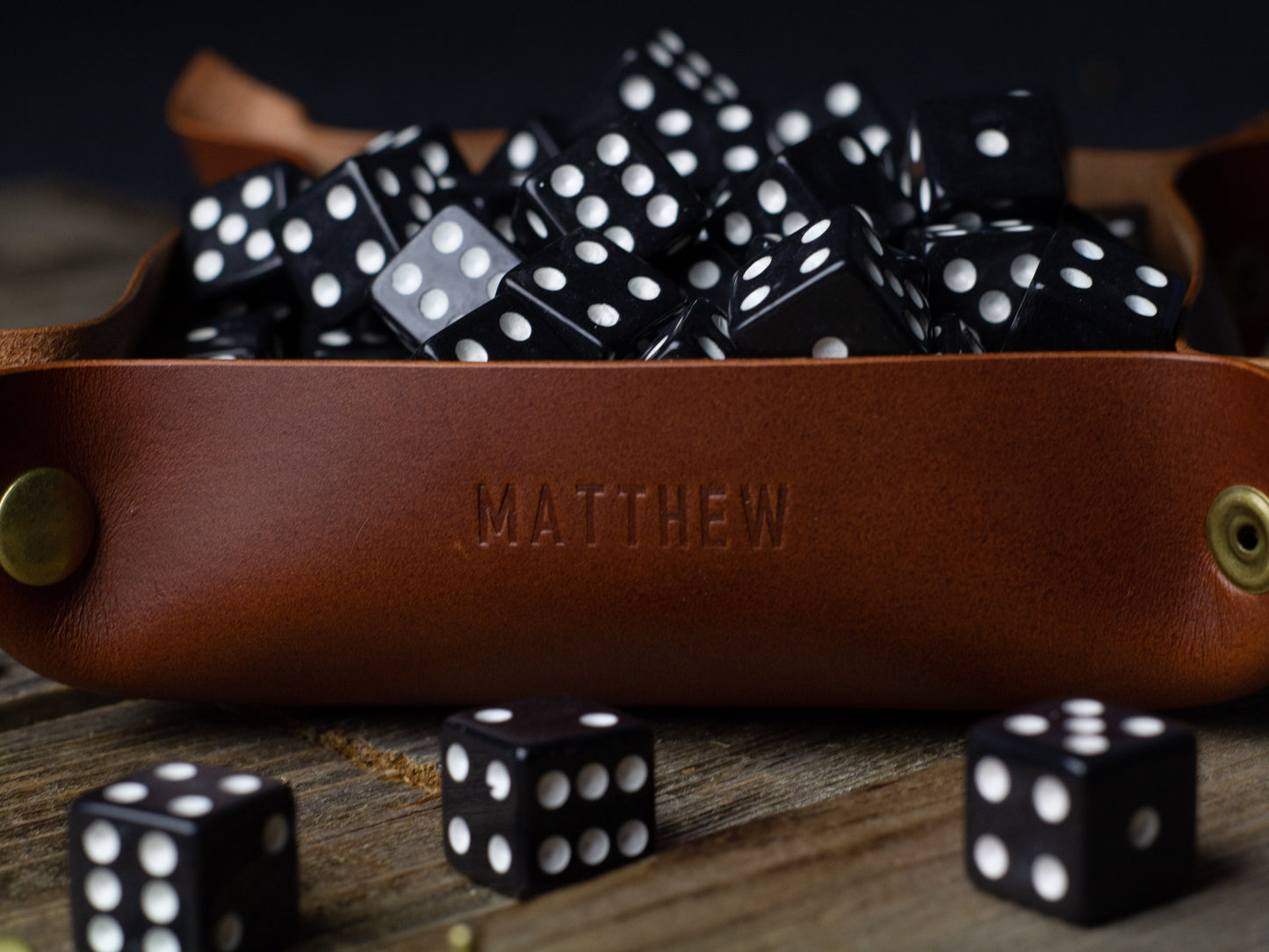 Personalized Leather EDC Valet Tray