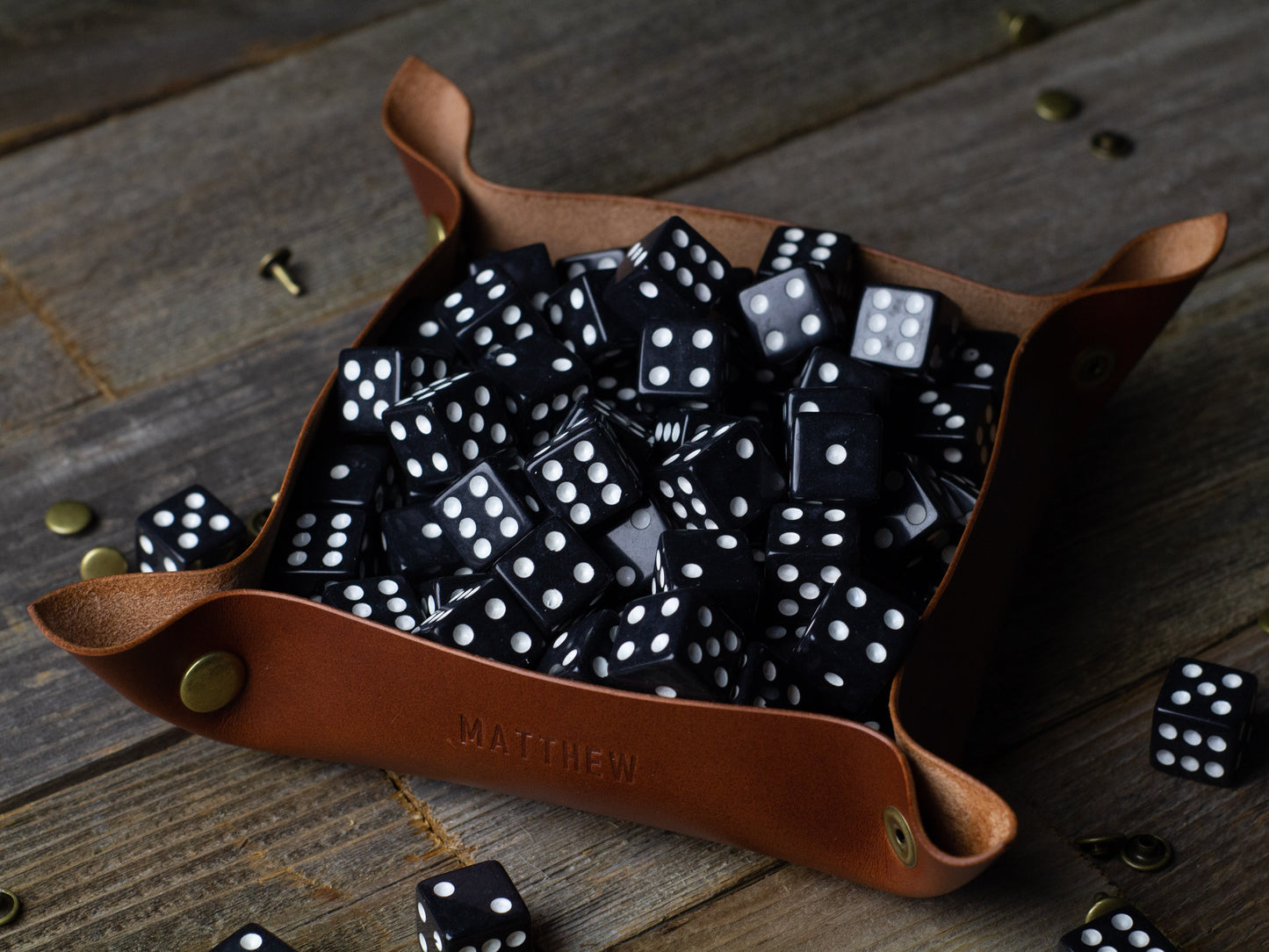 Personalized Leather EDC Valet Tray