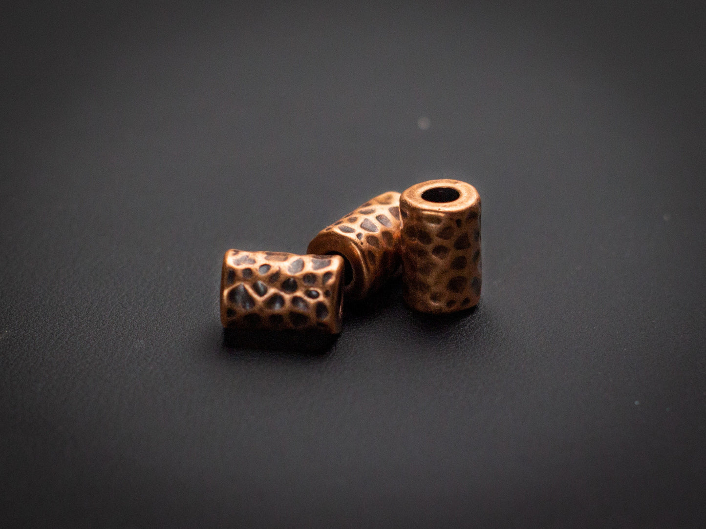 Hammered Copper Bead Knife Lanyard Paracord EDC