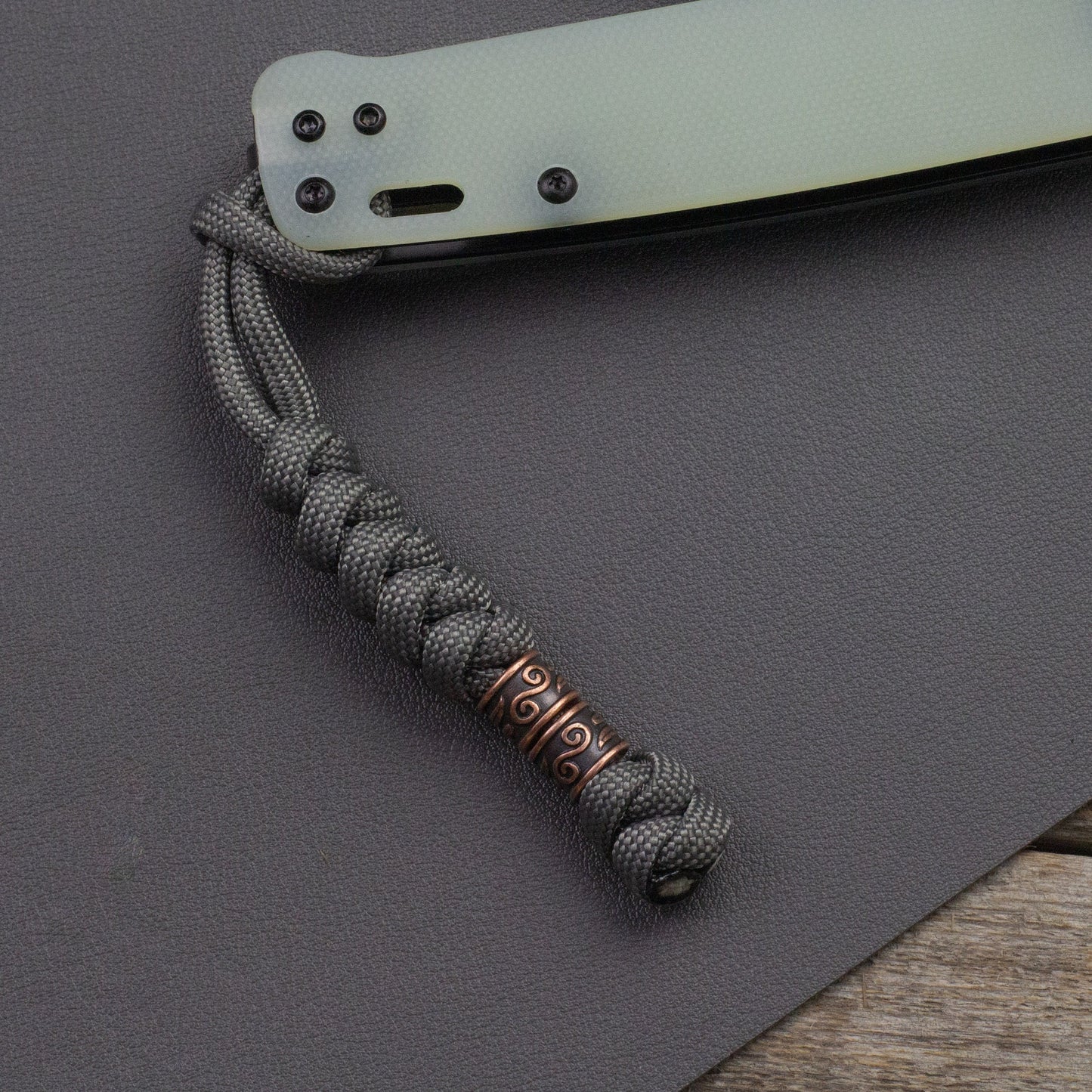 Knife Lanyard Paracord Tibetan Copper Beads EDC