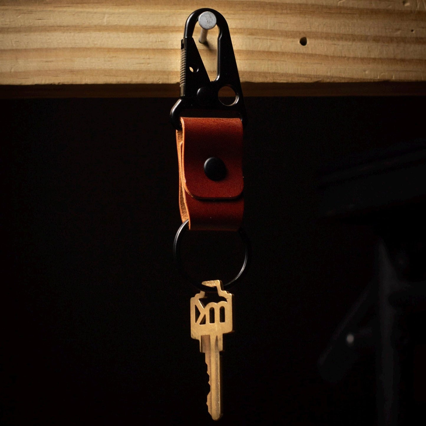 Leather Keychain, Minimalist EDC Leather Keychain Clip, Italian Leather Keychain, Tactical Keychain, HK Hook Leather Keychain