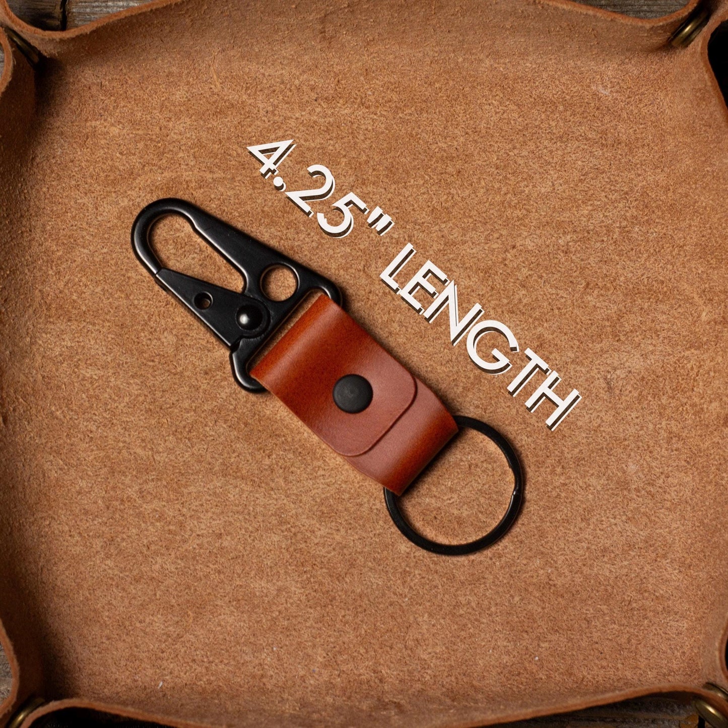Leather Keychain, Minimalist EDC Leather Keychain Clip, Italian Leather Keychain, Tactical Keychain, HK Hook Leather Keychain