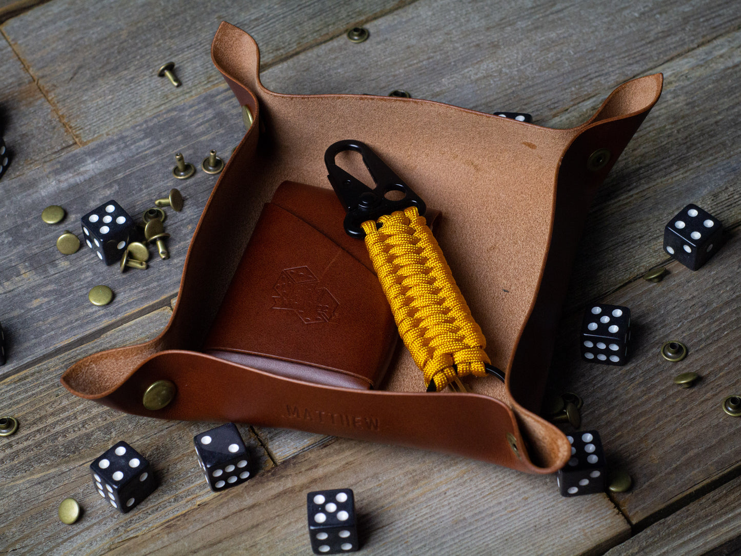 Personalized Leather EDC Valet Tray