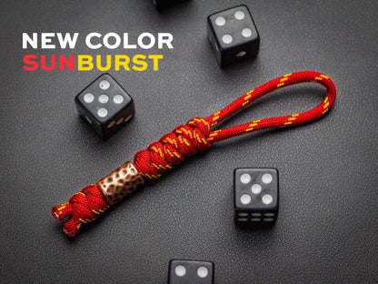 Hammered Copper Bead Knife Lanyard Paracord EDC