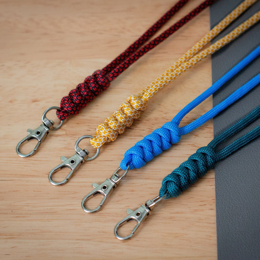 Paracord School Teacher ID Lanyard With Safety Breakaway Clasp, ID Name Tag Badge Holder / Key Lanyard With Silver Swivel Lobster Clasp