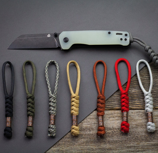 Knife Lanyard Paracord Tibetan Copper Beads EDC