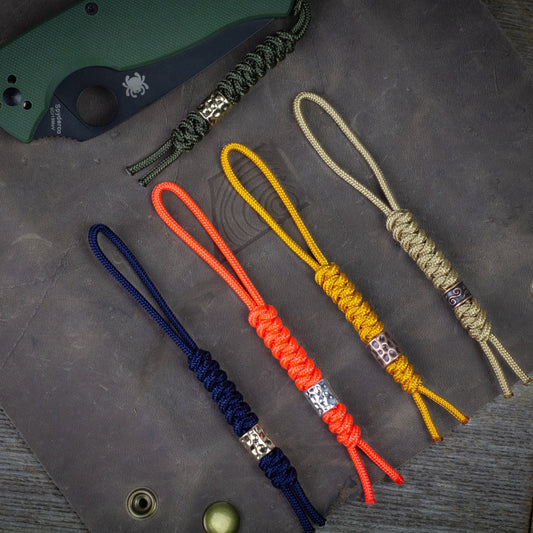 275 Paracord Knife Lanyard With Tibetan Red Copper Bead EDC