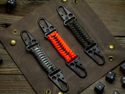 Tactical Dual Rifle Clip | HK Hook Paracord Keychain EDC